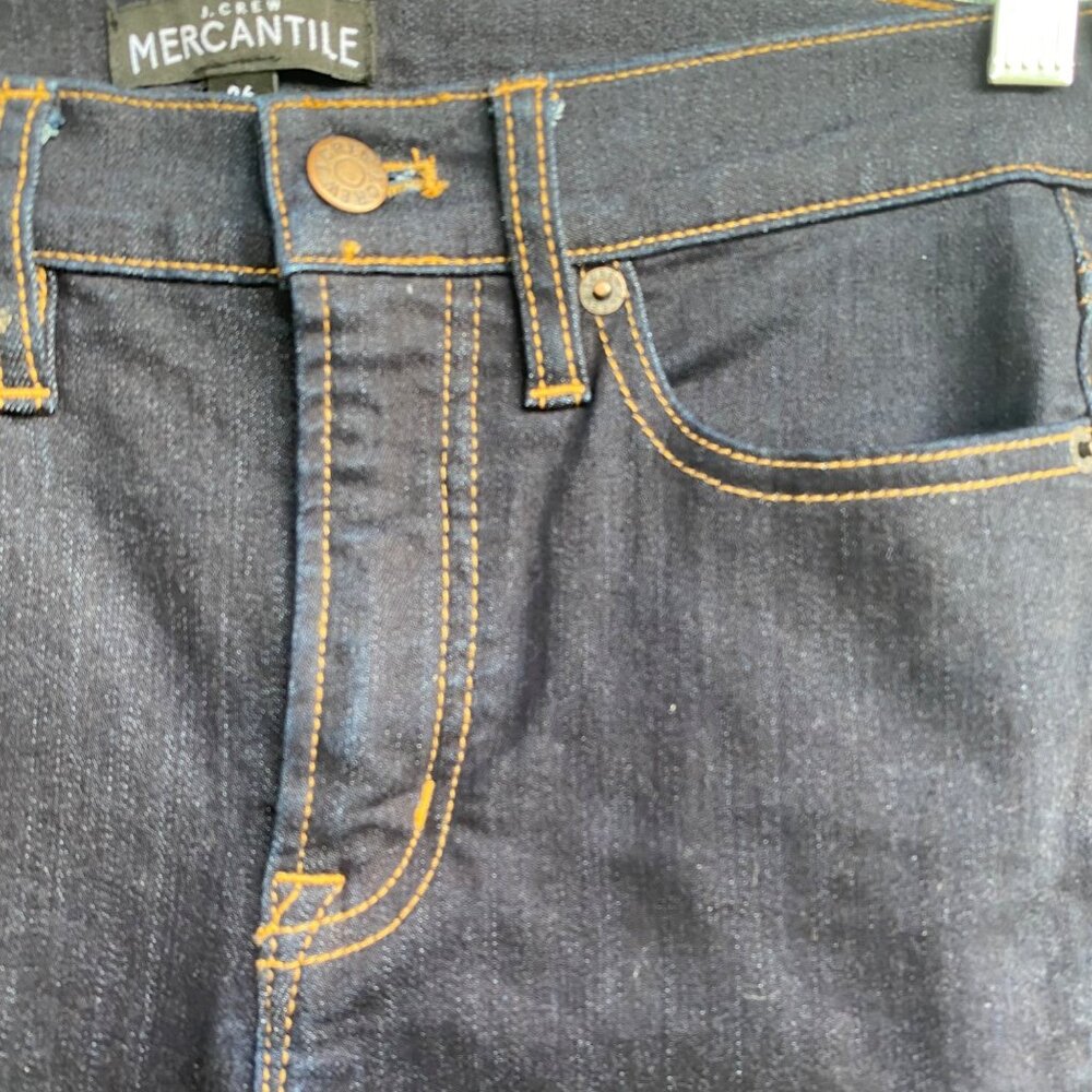 J. Crew Mercantile Women's Skinny Jeans Size 26 Actual 28X29 Dark Wash Stretch - Picture 11 of 16